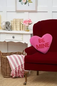 Be Mine Shaped Hooked Pillow 15" x 17"