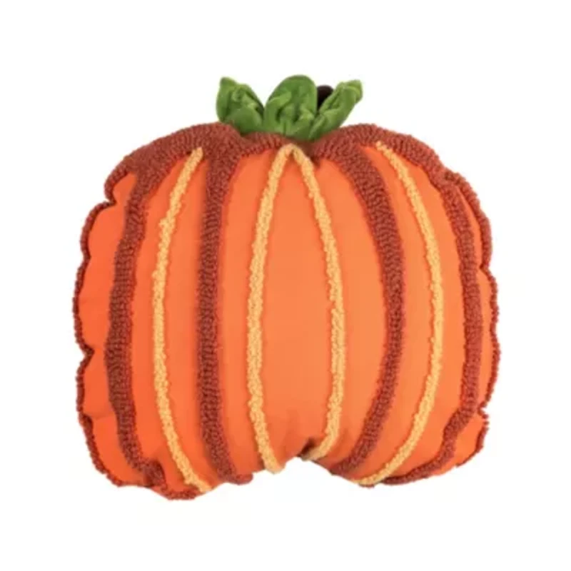 18" x 18" Botanical Pumpkin Shaped Throw Pillow