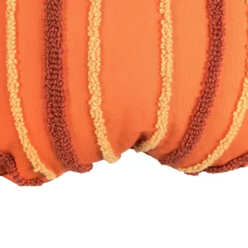 18" x 18" Botanical Pumpkin Shaped Throw Pillow