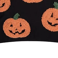 18" x 18" Pumpkin Party Hooked Throw Pillow