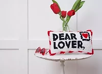 Dear Lover Letter Hooked Pillow 8" x 14"