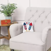 Firecracker Hooked Pillow 8" x 8"