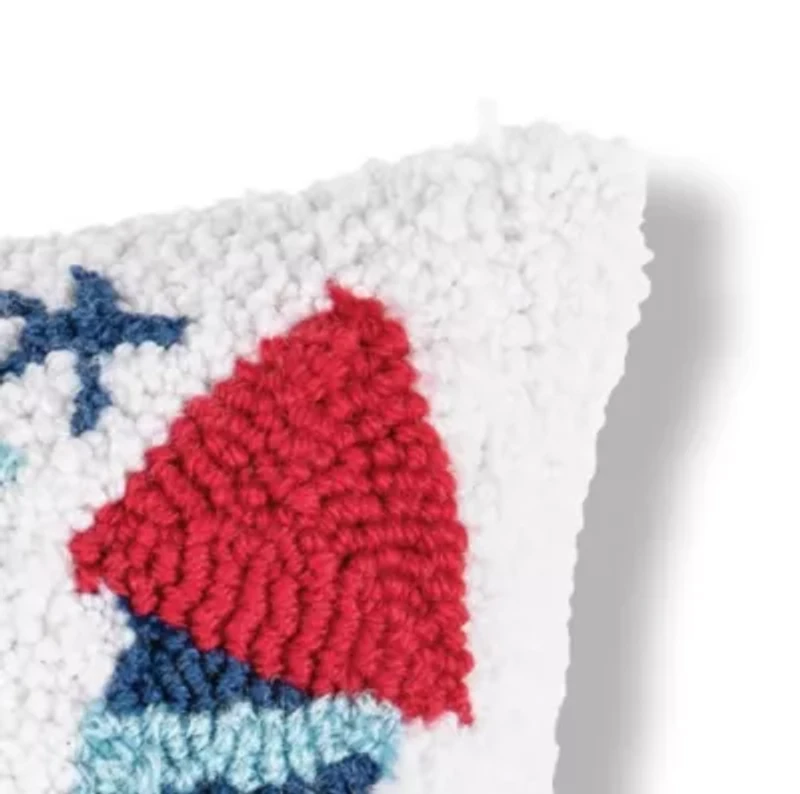 Firecracker Hooked Pillow 8" x 8"