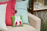 Bunny Bum Hooked 8" x 8 Inch Small Petite Accent Throw Pillow