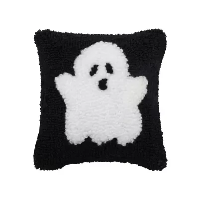 8" x 8" Mini Ghost Hooked Throw Pillow