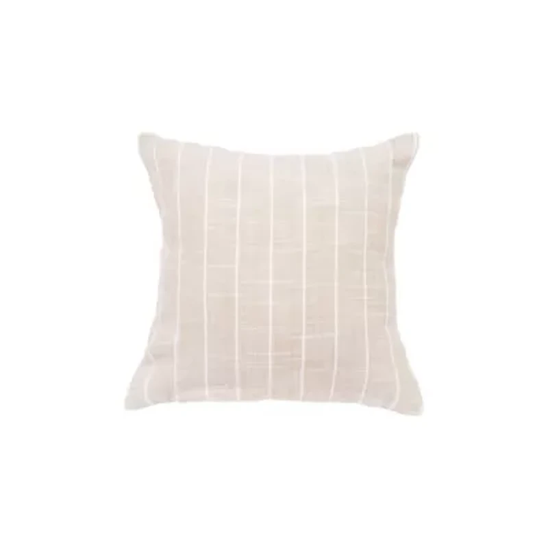 White Bunny Hop Stripe Pillow 8" x 8"