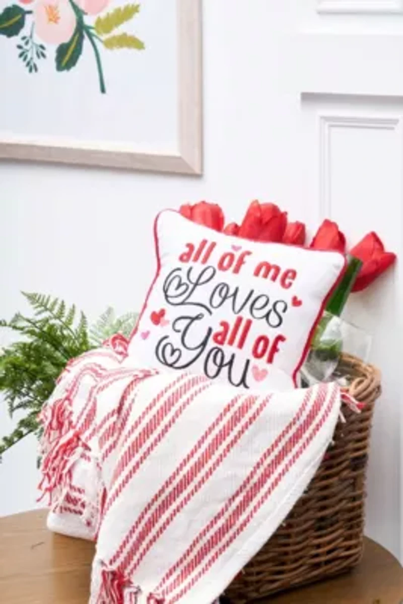 10" x 10" Valentine's Day "All of Me Loves All of You" Small/Petite Accent Throw Pillow