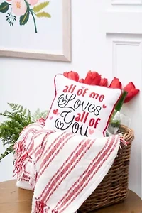 10" x 10" Valentine's Day "All of Me Loves All of You" Small/Petite Accent Throw Pillow