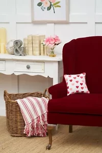 10" x 10" Valentine's Day Heart Embroidered Accent Throw Pillow
