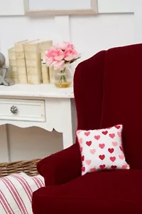 10" x 10" Valentine's Day Heart Embroidered Accent Throw Pillow