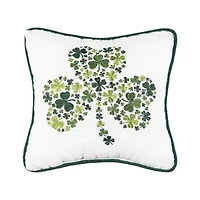 10" x 10" St. Patrick's Day Irish Shamrock Embroidered Small/Petite Accent Throw Pillow