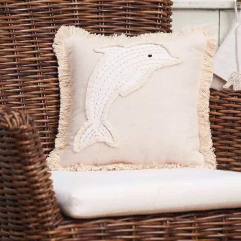 12" x 12" Golden Coast Dolphin Throw Pillow