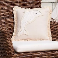 12" x 12" Golden Coast Dolphin Throw Pillow