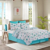 Sea Turtle Cove King Bed 3 Piece Quilt Set
