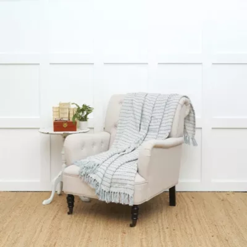 Mini Chevron Blue Throw