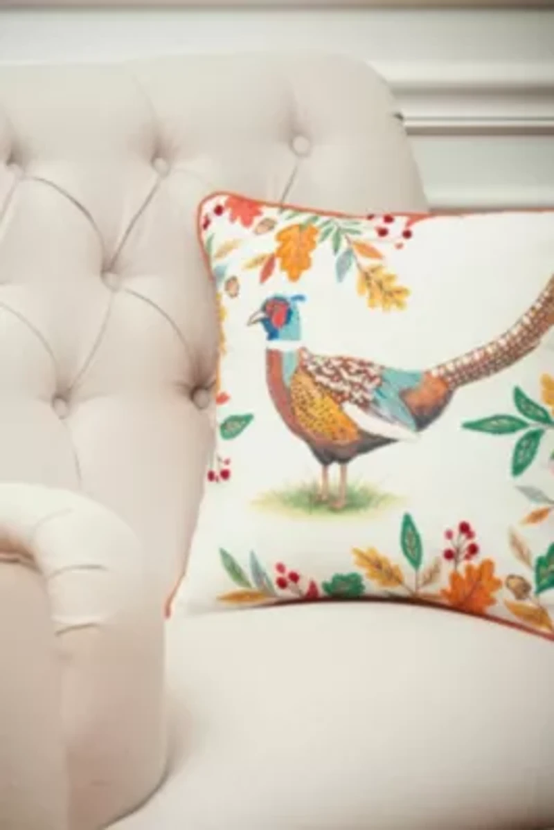 16" x 16" Harvest Pheasant Throw Pillow