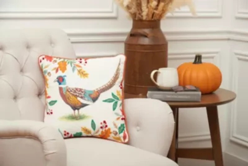 16" x 16" Harvest Pheasant Throw Pillow