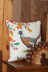 16" x 16" Harvest Pheasant Throw Pillow