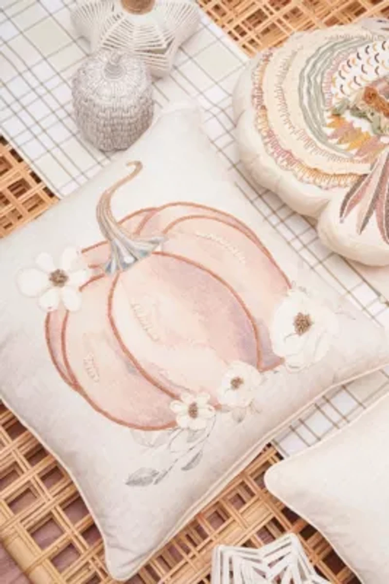 18" x 18" Autumn Fields Pumpkin Throw Pillow