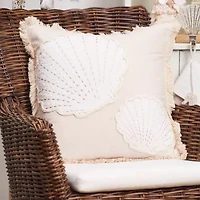 18" x 18" Gold Coast Scallop Shells Throw Pillow