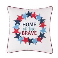 Home Of The Brave Wreath Pillow 18" x 18"