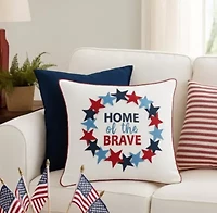 Home Of The Brave Wreath Pillow 18" x 18"