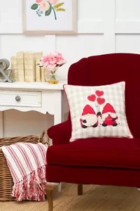 Valentine Gnomes Hearts Pillow 18" x 18"