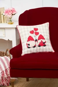 Valentine Gnomes Hearts Pillow 18" x 18"