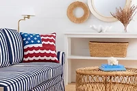 Red White and Waves Pillow 18" x 18"