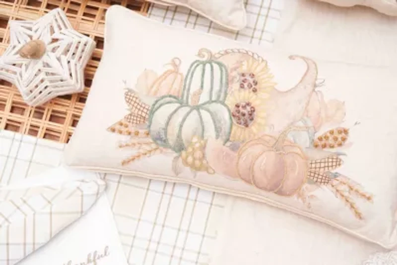 24" x 12" Autumn Fields Cornucopia Throw Pillow