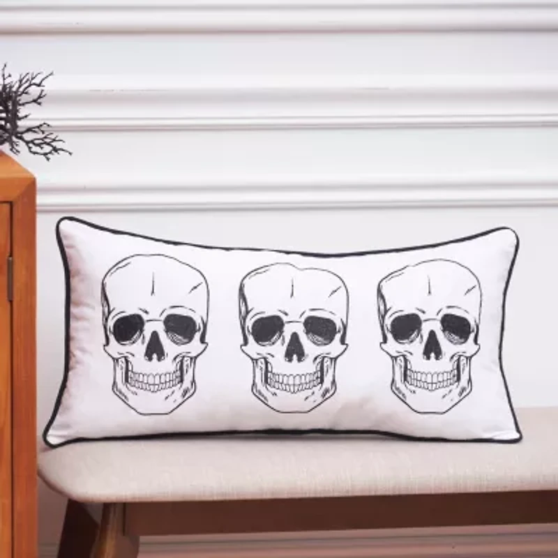 24" x 12" Skully Throw Pillow
