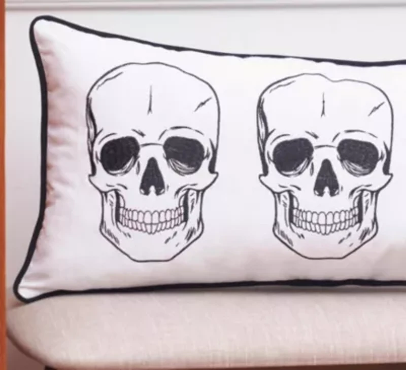 24" x 12" Skully Throw Pillow