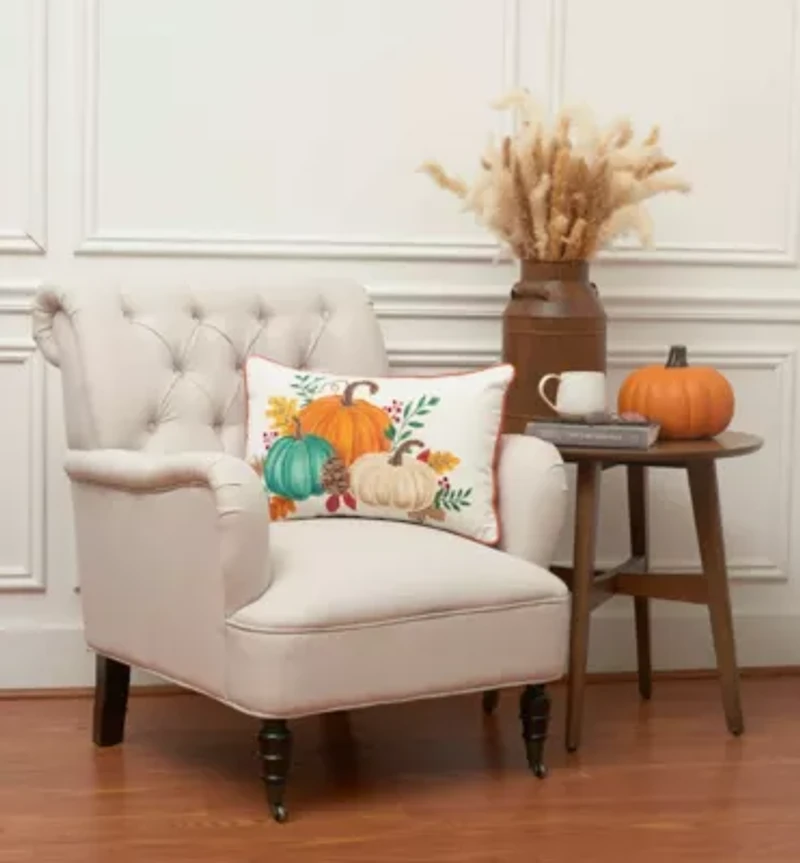 22" x 14" Harvest Pumpkins Throw Pillow
