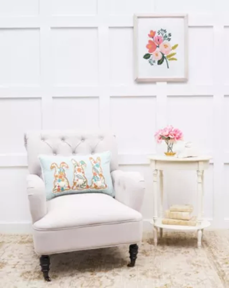 Blossom Bunny Trio Pillow 14" x 22