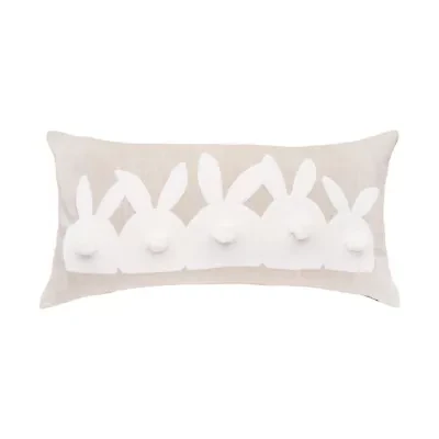 White Bunny Bums Throw Pillow