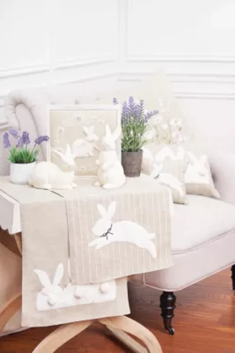 White Bunny Bums Throw Pillow