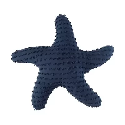 25" Navy Starfish Shaped Throw Pillow