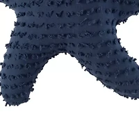 25" Navy Starfish Shaped Throw Pillow