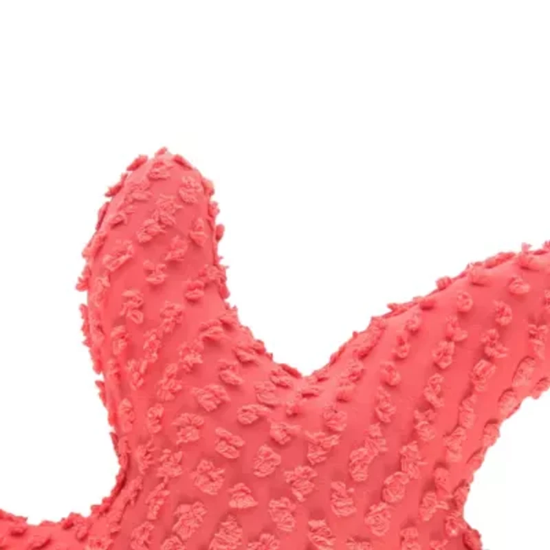 25" Coral Starfish Shaped Throw Pillow