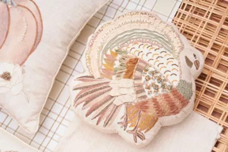 14" x 14" Turkey Shaped Throw Pillow