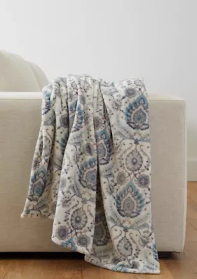 Patterned Lux Velvet Throw Blanket