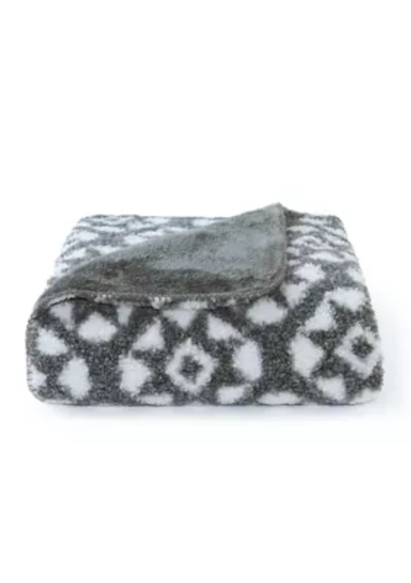 Herringbone Faux Fur Berber Throw Blanket