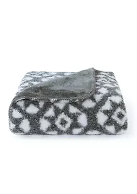 Herringbone Faux Fur Berber Throw Blanket