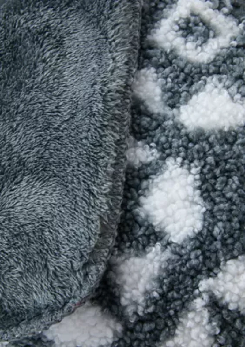 Herringbone Faux Fur Berber Throw Blanket