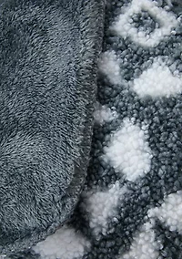 Herringbone Faux Fur Berber Throw Blanket