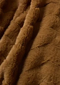 Herringbone Faux Fur Berber Throw Blanket