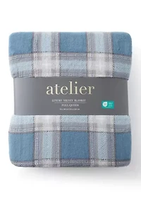 Luxury Velvet Plaid Throw Blanket