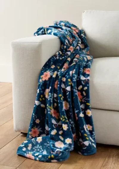 Butterfly Lux Velvet Throw Blanket