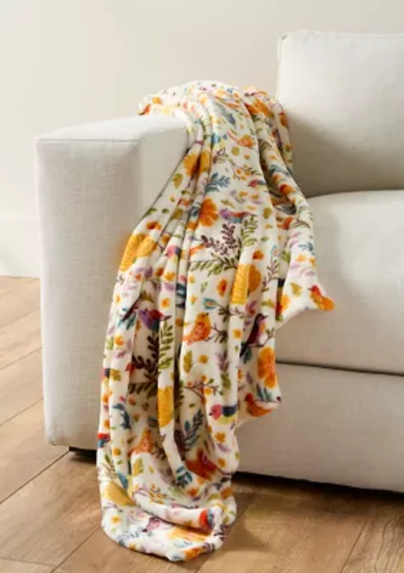 Bird Lux Velvet Throw Blanket