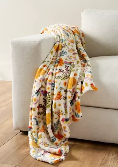 Bird Lux Velvet Throw Blanket
